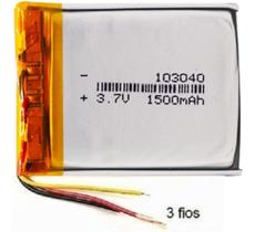 Bateria Com 3 Fios 103040 3,7v 1500mah 10mm X 30mm X 40mm