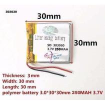 Bateria Com 3 Fios 303030 3,7v 250mah 3mm X 30mm X 30mm Bateria Com 3 Fios 303030 3,7v 250mah 3mm X 30mm X 30mm