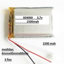 Bateria Com 3 Fios 6mmx40mmx60mm 1500mah 604060 3,7v -