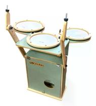 Bateria Compacta Percubo Fast Pop Paint Baby Green compacta com estantes e máquina de chimbal embuti Bateria Compacta Percubo Fast Pop Paint Baby Green compacta com estantes e máquina de chimbal embuti