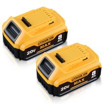 Bateria compatível com DeWalt 20V Max DCB200 8.0Ah, pacote com 2 unidades