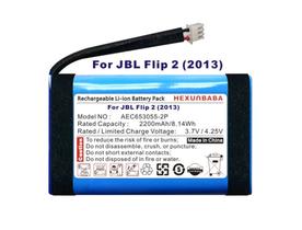 Bateria Compativel Flip 2 Flip2 - Com 3 fios - 2200mAh - AEC653055-2P - Hexunbaba