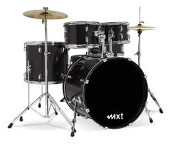 Bateria Completa Acústica Profissional Mxt M-b120p Preta