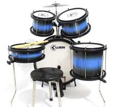 Bateria Completa Infantil Acústica Azul Pop Kids Luen Oferta