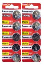 Bateria CR2032 3V Lithium Panasonic 3V Moeda 10 Pilhas
