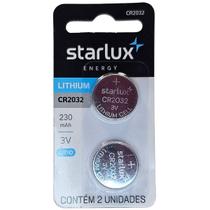 Bateria CR2032 Starlux 230mAh 3V Lítio 2 unidades Bateria CR2032 Starlux 230mAh 3V Lítio 2 unidades