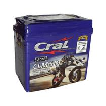 Bateria Cral Moto 5Ah 12V CLM5D Selada AGM - Pronta Entrega