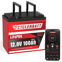 Bateria CYCLENBATT 12V 100Ah LiFePO4 com Bluetooth e BMS