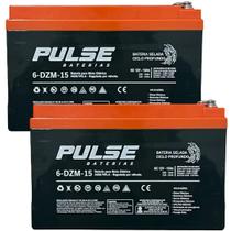 Bateria de Chumbo Ciclo Profundo 12V 15Ah Pulse Kit com 2 Bateria de Chumbo Ciclo Profundo 12V 15Ah Pulse Kit com 2