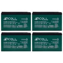 Bateria de Chumbo para Bicicleta Elétrica Kit com 4 Ciclo Profundo 12V 15Ah 6-DZM-15 Nicoll