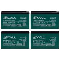 Bateria de Chumbo para Bicicleta Elétrica Kit com 4 Ciclo Profundo 12V 15Ah 6DZM15