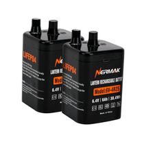 Bateria de lanterna NERMAK 6V 6Ah de lítio LiFePO4 Heavy Duty, pacote com 2 Bateria de lanterna NERMAK 6V 6Ah de lítio LiFePO4 Heavy Duty, pacote com 2