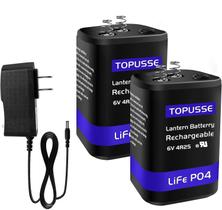 Bateria de lanterna recarregável TOPUSSE 6V 4.5AH LiFePO4 com carregador Bateria de lanterna recarregável TOPUSSE 6V 4.5AH LiFePO4 com carregador