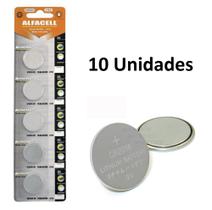 Bateria de Lítio Botão CR2016 3V Alfacell Cartela 10 Unidades