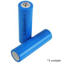 Bateria de Lítio, Li-ion, 9.800mAh, 3.7V, Com Pino, Alta Capacidade, Azul, 18650