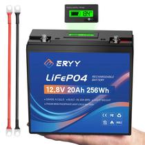 Bateria de lítio LiFePO4 ERYY 12V 20AH com 30A BMS e voltímetro LCD Bateria de lítio LiFePO4 ERYY 12V 20AH com 30A BMS e voltímetro LCD