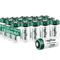 Bateria de lítio rapthor CR123A 3V 1650mAh, pacote com 16 Bateria de lítio rapthor CR123A 3V 1650mAh, pacote com 16