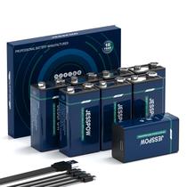 Bateria de lítio recarregável de 9V 1300mAh USB com cabo tipo C x8 Bateria de lítio recarregável de 9V 1300mAh USB com cabo tipo C x8