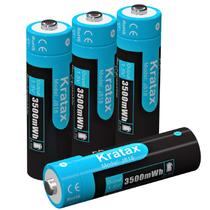 Bateria de lítio recarregável Kratax AA de 1,5 V, pacote com 4 unidades de 3500mWh Bateria de lítio recarregável Kratax AA de 1,5 V, pacote com 4 unidades de 3500mWh