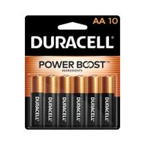 Bateria Duracell Coppertop AA, pacote com 10 unidades, Alkaline Power Boost Bateria Duracell Coppertop AA, pacote com 10 unidades, Alkaline Power Boost