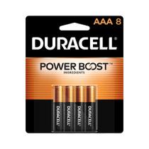 Bateria Duracell Coppertop AAA, pacote com 8 unidades, Alkaline Power Boost Bateria Duracell Coppertop AAA, pacote com 8 unidades, Alkaline Power Boost
