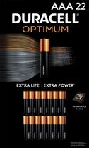 Bateria Duracell Optimum AAA, 22 unidades, pacote Triple A