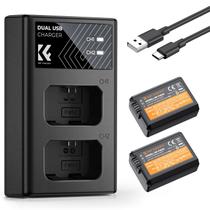 Bateria e carregador de slot duplo para Sony ZV-E10 A6500 A6400