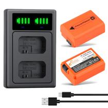 Bateria e carregador duplo de LED para Sony A6500 A6400 A6300 A6000