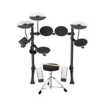 Bateria Eletrônica Com 4 Pads De Sólidos Fones De Ouvido Baquetas e Pedais Bateria Eletrônica Com 4 Pads De Sólidos Fones De Ouvido Baquetas e Pedais