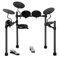 Bateria Eletrônica D Tech Electra Preta - Brinde Tapete Exclusivo
