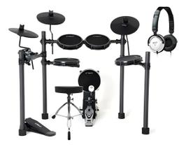 Bateria Eletrônica D-tech Nexus Kit Com Banco E Fone Preto