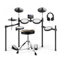 Bateria Eletrônica Donner DED70 Mesh Completa 7 Peças com Banco Fone Mesh 150 Sons Iniciantes