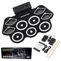 Bateria Eletrônica Instrumento Musical Portátil Digital 9 Pads com Pedais Baquetas Drum Fonte Ideal para Músicos, Iniciantes e Crianças Bateria Eletrônica Instrumento Musical Portátil Digital 9 Pads com Pedais Baquetas Drum Fonte Ideal para Músicos, Iniciantes e Crianças