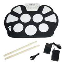 Bateria Eletrônica Musical Drum Dobrável Silicone 2 Pedais