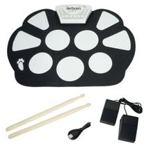 Bateria Elêtronica Musical Silicone Digital Roll Up Drum Kit 10 Pads 2 Pedais Baqueta Exbom EMT-S9 Bateria Elêtronica Musical Silicone Digital Roll Up Drum Kit 10 Pads 2 Pedais Baqueta Exbom EMT-S9