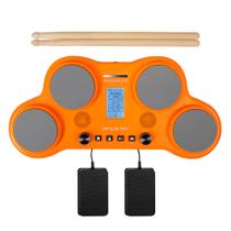 Bateria Eletrônica Rockdale Impulse Mini Preta/laranja Pedal