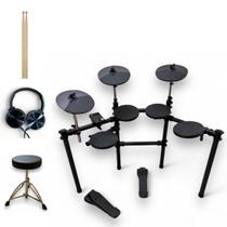 Bateria Eletrônica Seven SD-770 7pçs + Banco + Fone