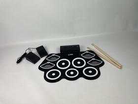 Bateria Eletrônica Spring 9 Pads 7 Sons Dobrável C/ Pedais