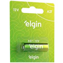 Bateria Elgin A27 12V Alcalina - Cartela com 1 Unidade - Alarme Controle de Portão