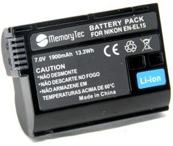 Bateria EN-EL15 1900mAh para câmera digital e filmadora Nikon D7000, D800, D800e, D600, D7100 e 1 V1