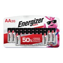 Bateria Energizer MAX AA alcalina de 1,5 V (pacote com 20)