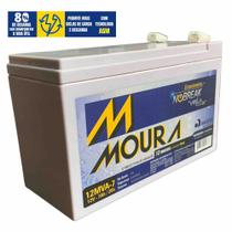 Bateria Estacionária Moura Recarregável com Saída de 12V 7Ah 2,1A Para Motores com Partida Elétrica