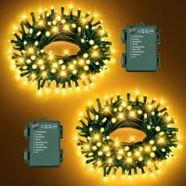 Bateria externa Christmas Lights FFZZKJ 100LED 10m, pacote com 2