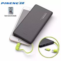 Bateria Externa Power Bank Pineng 5000mAh, cabo adaptador