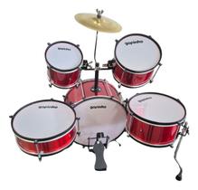 Bateria Gopinho Infantil Alumínio Cereja Aula De Musica Bateria Gopinho Infantil Alumínio Cereja Aula De Musica