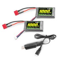 Bateria HAIBOXING RC Car 7,4 V 1000 mAh Li-po com carregador USB Bateria HAIBOXING RC Car 7,4 V 1000 mAh Li-po com carregador USB