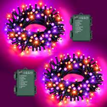 Bateria Halloween Lights String FFZZKJ 100LED, pacote com 2 unidades de 16,4 m Bateria Halloween Lights String FFZZKJ 100LED, pacote com 2 unidades de 16,4 m