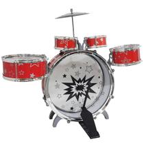 Bateria Infantil Criança Profissional Completa Pedal Banco Banqueta Rock Star Vermelha Bw039VM Bateria Infantil Criança Profissional Completa Pedal Banco Banqueta Rock Star Vermelha Bw039VM