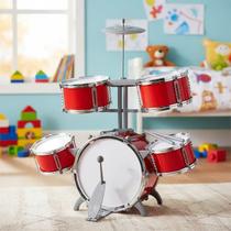 Bateria Infantil De Brinquedo Musical Jazz Drum Cor:Vermelho Bateria Infantil De Brinquedo Musical Jazz Drum Cor:Vermelho