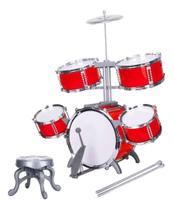 Bateria Infantil De Brinquedo Musical Jazz Drum Cor:Vermelho